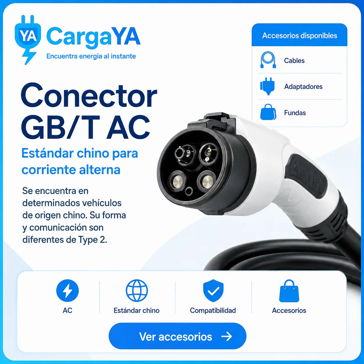 Conector GB/T AC y accesorios compatibles